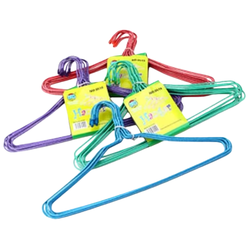 Colored plastic clothes hanger, thickened load-bearing, anti-slip and silent household hanging clothes hanger Item Picture