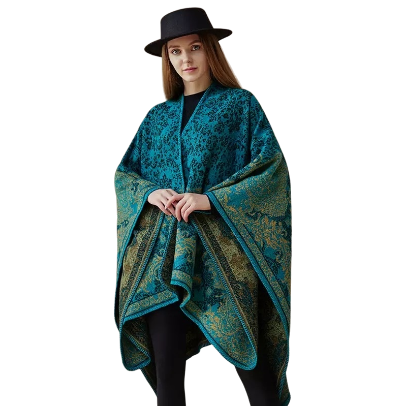 A fashionable and versatile light green patterned lady's shawl for spring and summer Item Picture