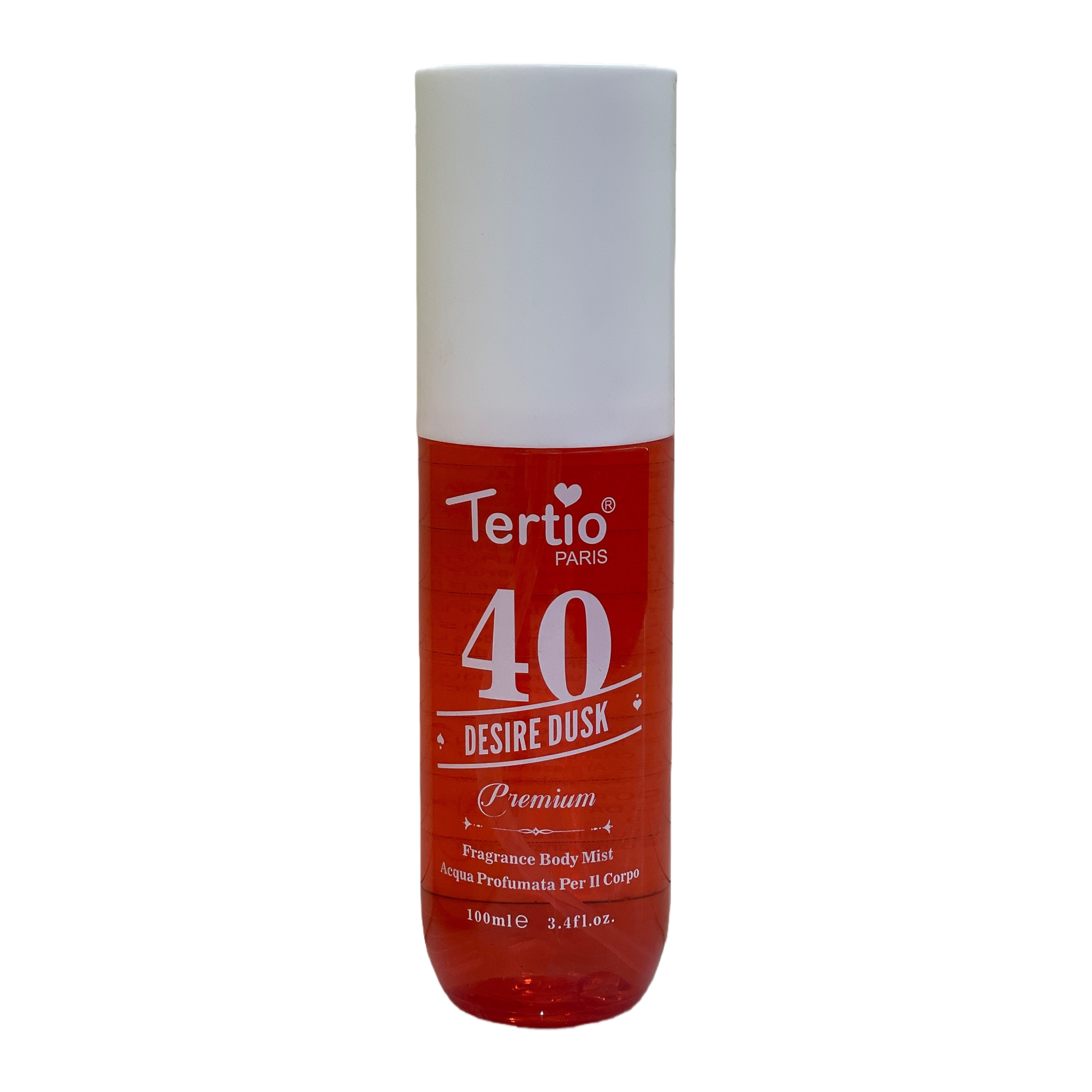 Tertio PARIS 40 DESIRE DUSK Premium Perfume spray, red bottle, white cap Item Picture