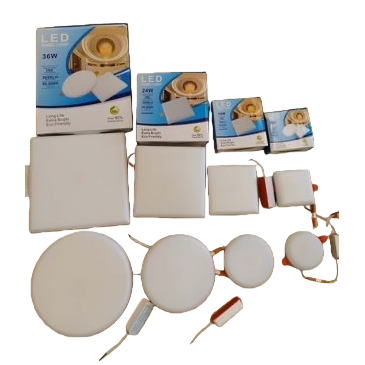 White LED lighting fixtures with packaging boxes, energy-saving and eye-protecting indoor lighting fixtures Item Picture