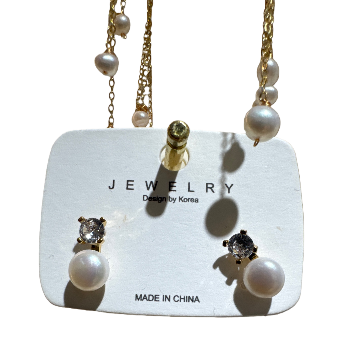 White stud display board with pearl and diamond stud set fashion accessory display rack Item Picture