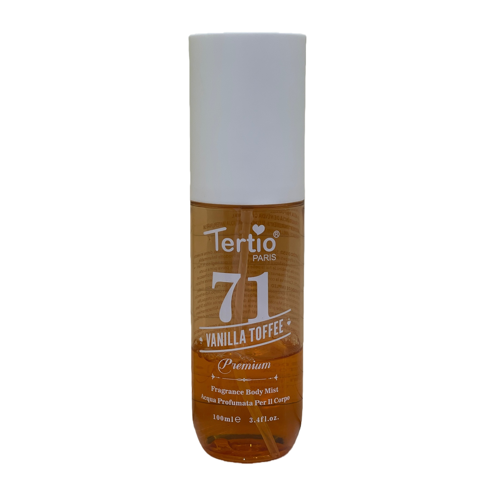 Tertio 71 orange bottle scented body spray leaves a fresh and pleasant fragrance before opening the notebook Item Picture
