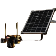 The black solar-powered surveillance camera is waterproof outdoors, wireless, remote, high-definition, night vision and has a long battery life Item Picture