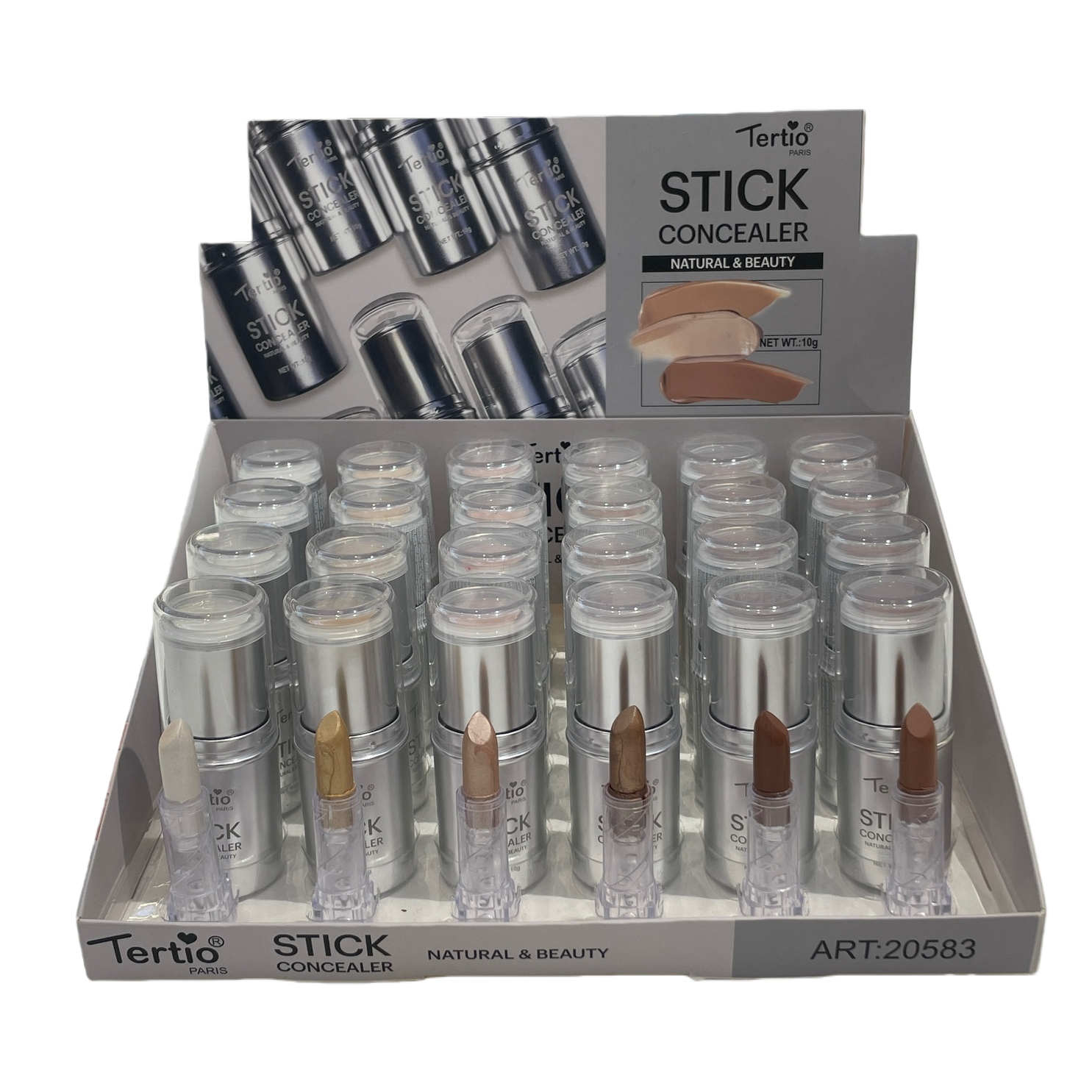 The portable and lightweight silver tube concealer stick can cover and brighten the base before makeup Item Picture