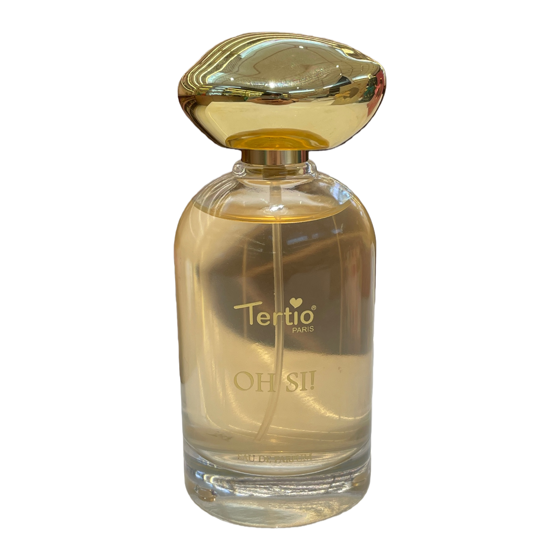 Gold cap transparent glass bottle perfume for women, 50ml Item Picture
