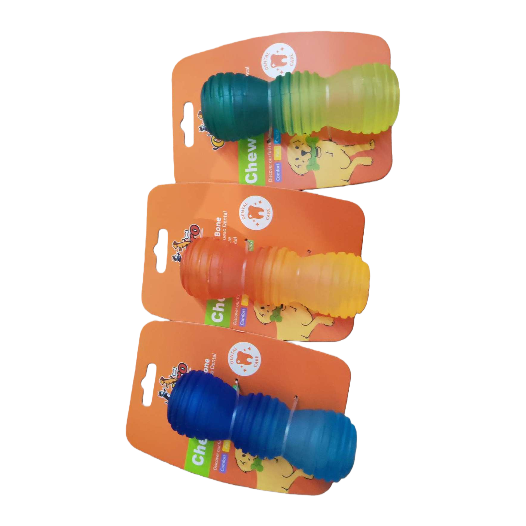 Colorful hollow gourd jelly gradient bone-shaped dog toy chews, pet teeth grinding, durable Application Scenario