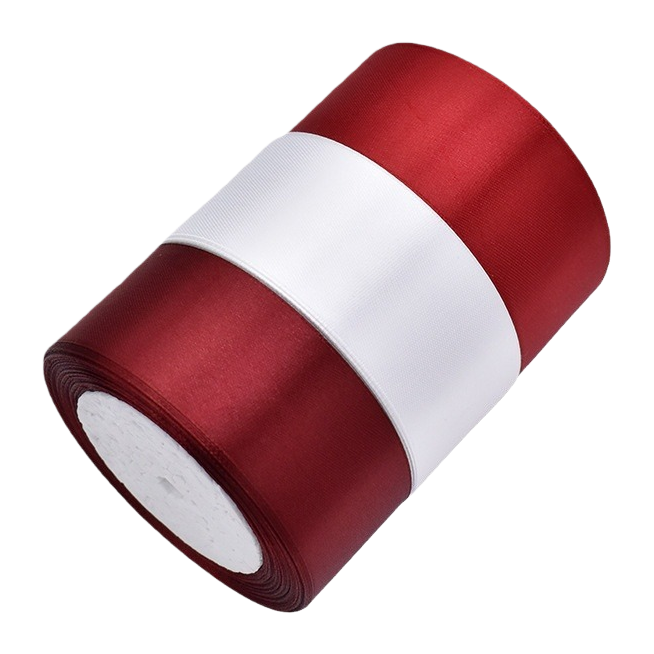 The wine red and white striped ribbon roll is used for decorating gift packaging and is wide and can be cut Item Picture