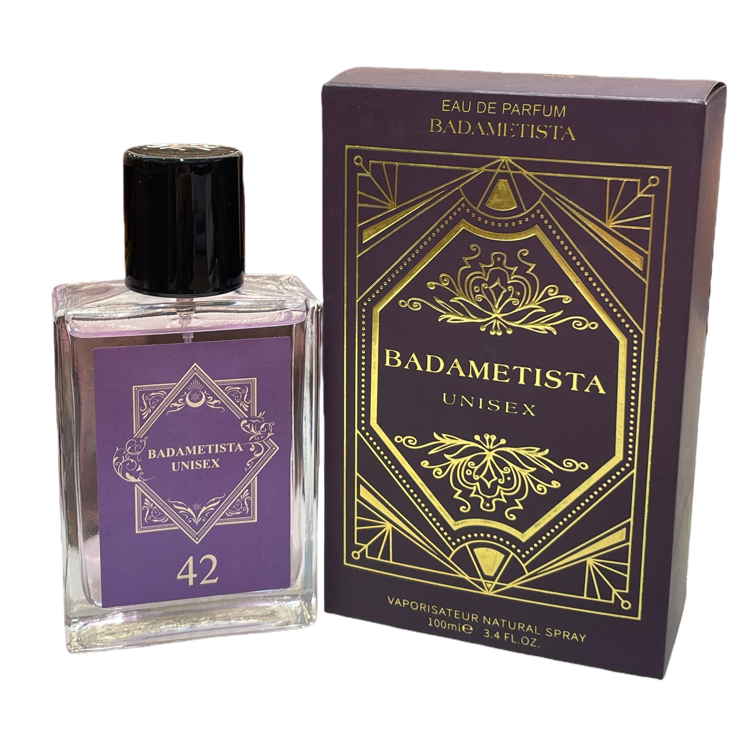 Purple packaged perfume bottle with box Item Picture