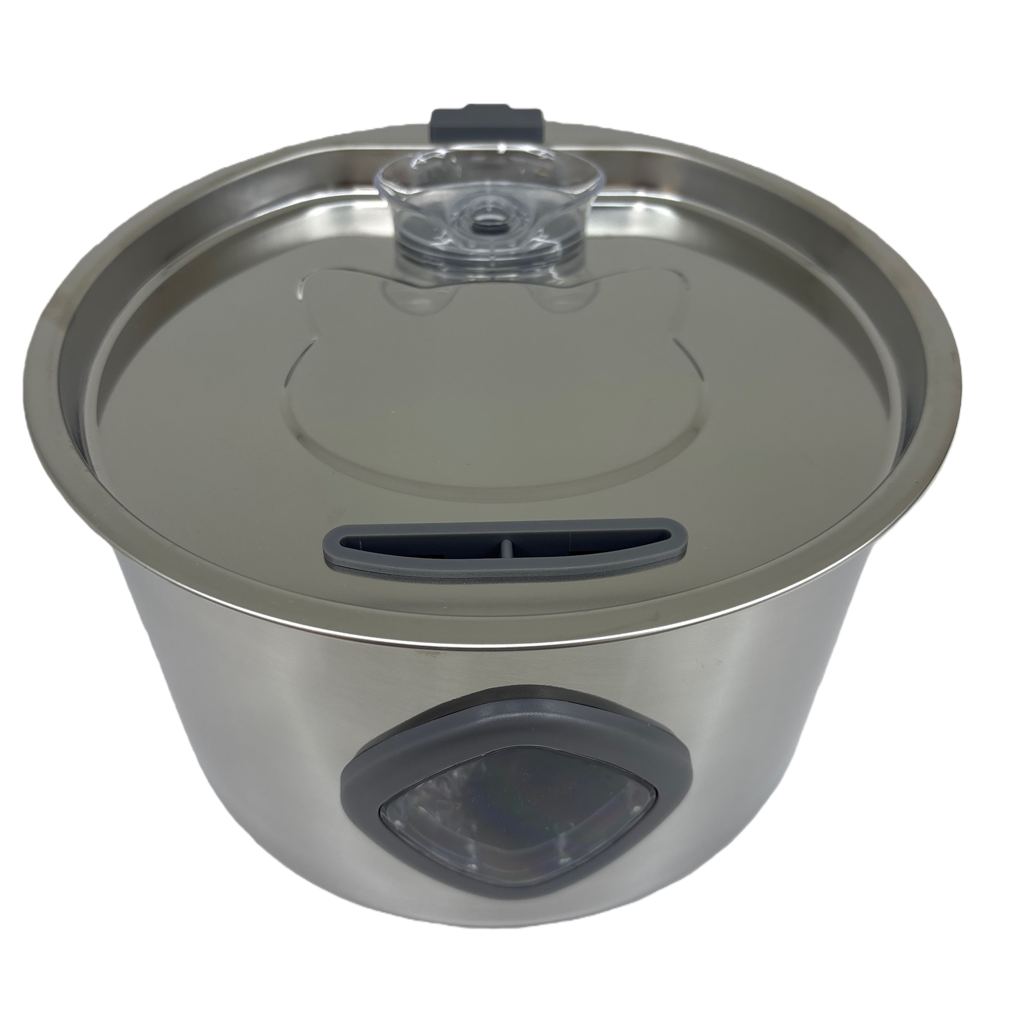Diamond-shaped window faucet, silver stainless steel, pet smart water dispenser, silent circulation filtration, suitable for both cats and dogs Item Picture