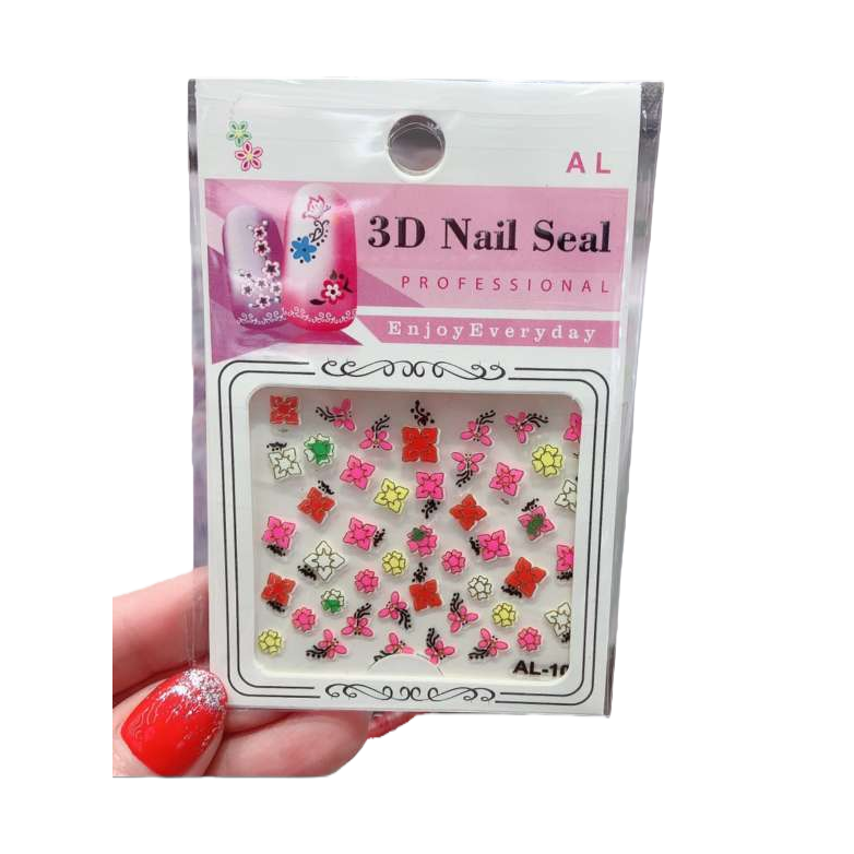 彩色3D美甲贴纸 闪钻立体指甲贴 自粘式美甲装饰贴纸 - 5