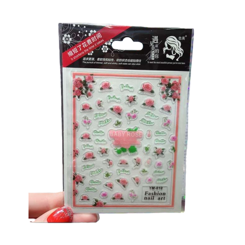 粉色玫瑰贴纸 手账装饰可爱风ins风通用自粘贴画 - 5