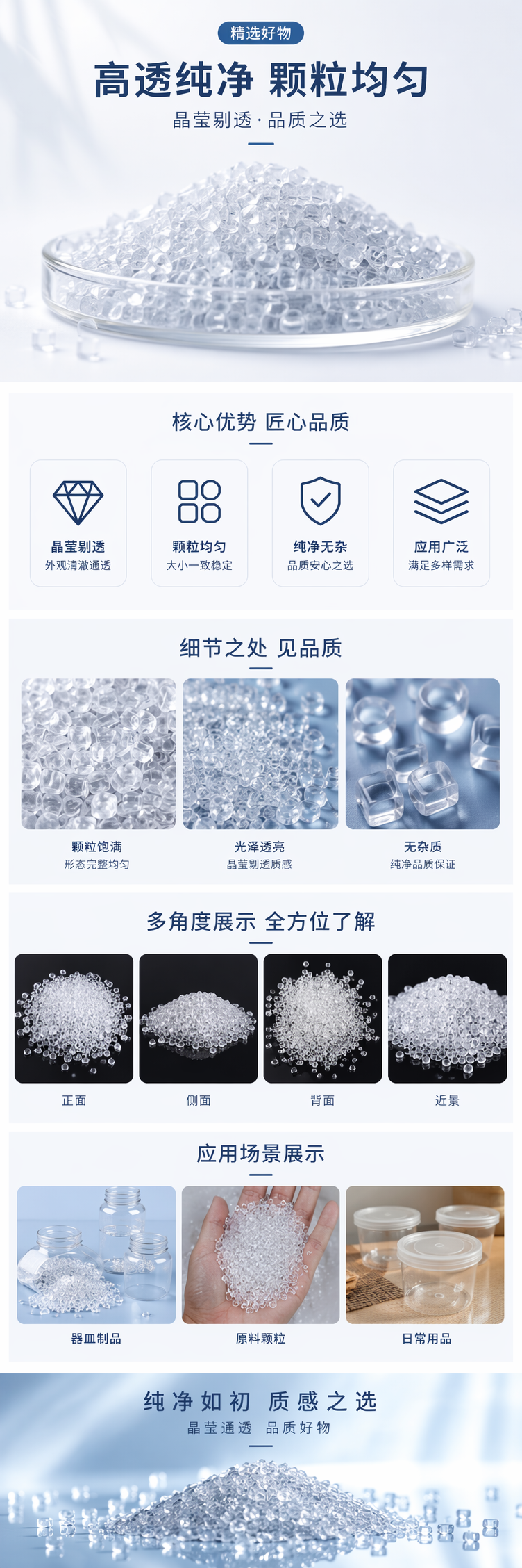 透明塑料颗粒 工业级PPPE材质 颗粒状原料 500g pic 1