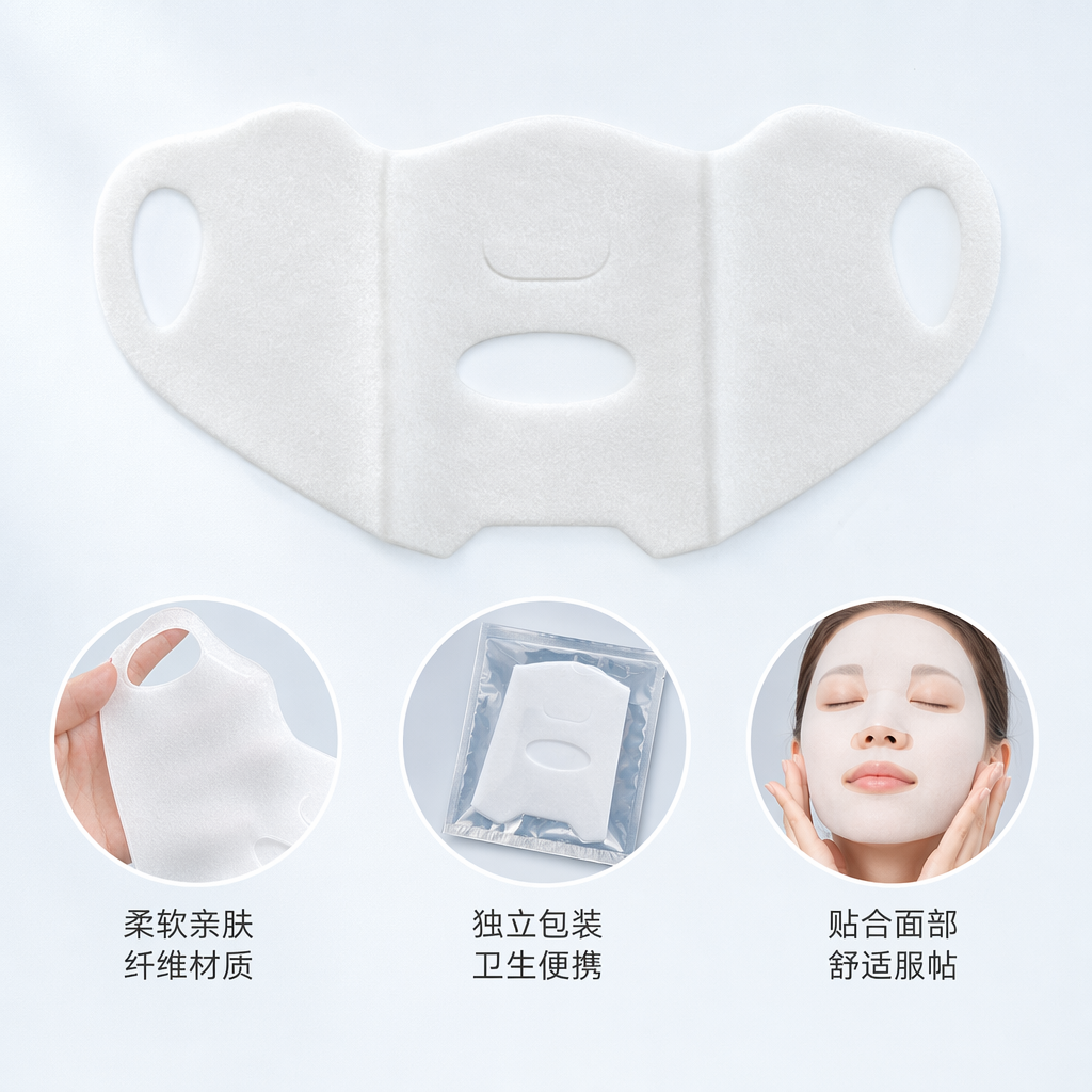 白色面膜贴片补水保湿舒缓修护独立包装