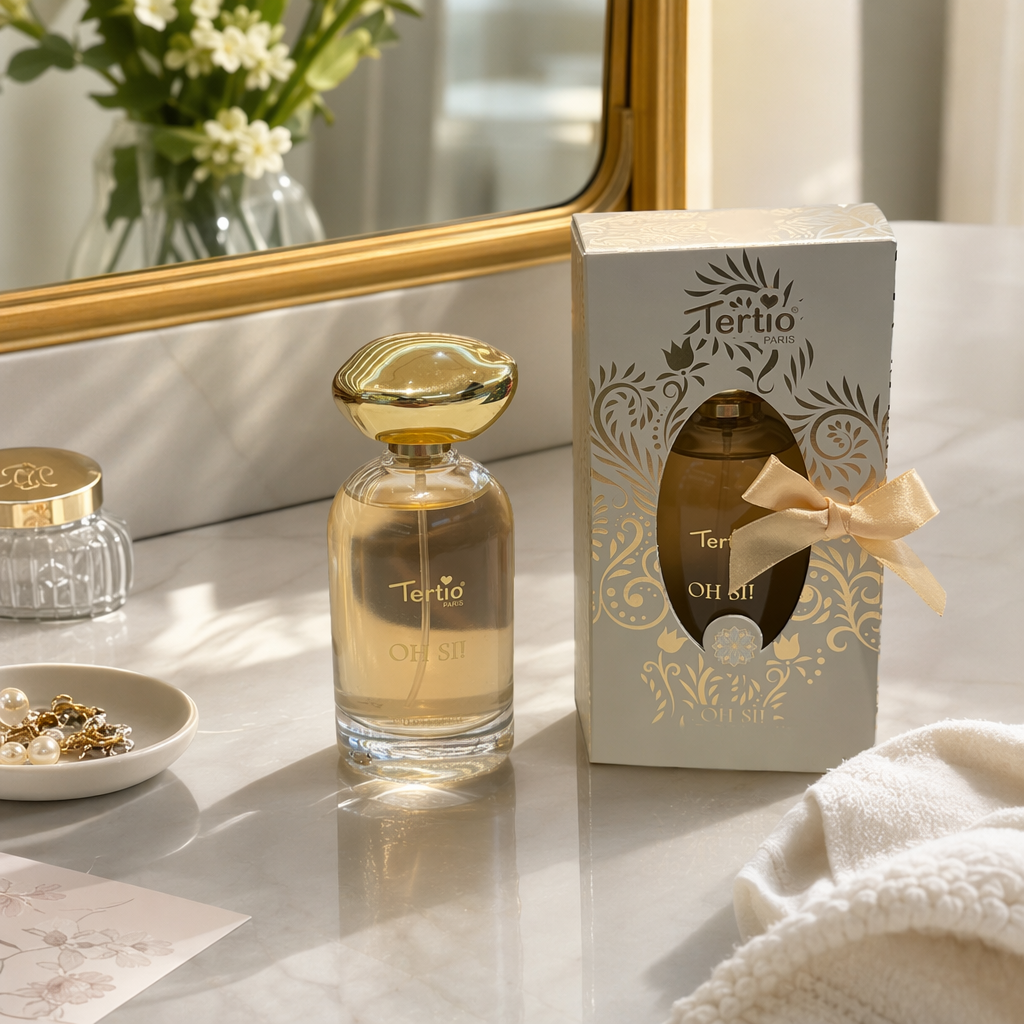 Gold cap transparent glass bottle perfume for women, 50ml details Picture