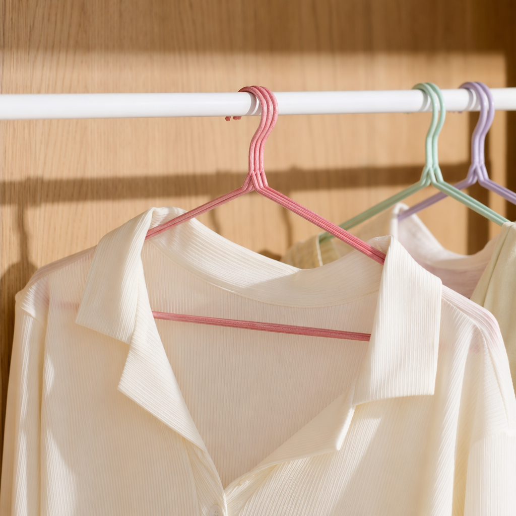 The red thickened anti-slip hanger is a multi-functional household hanger that is load-bearing and durable details Picture