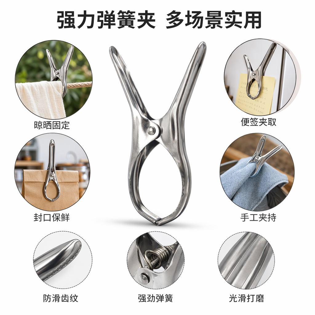 银色金属夹子办公文具书本纸张固定夹简约耐用