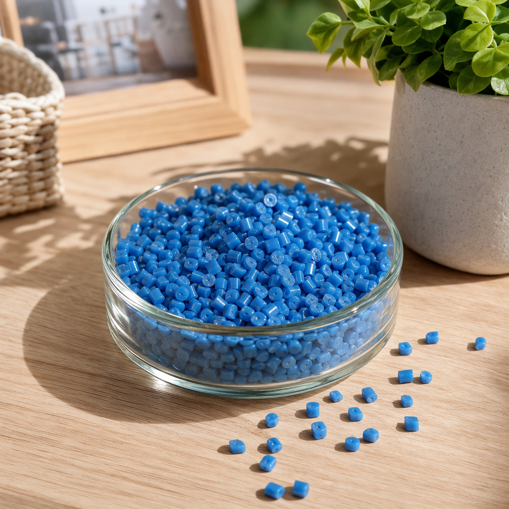Blue plastic particles, industrial-grade PP polypropylene raw materials, 2-3mm particle size, customizable color details Picture