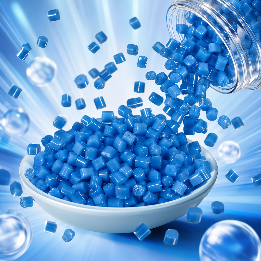 Blue plastic particles, industrial-grade PP polypropylene raw materials, 2-3mm particle size, customizable color Specification image