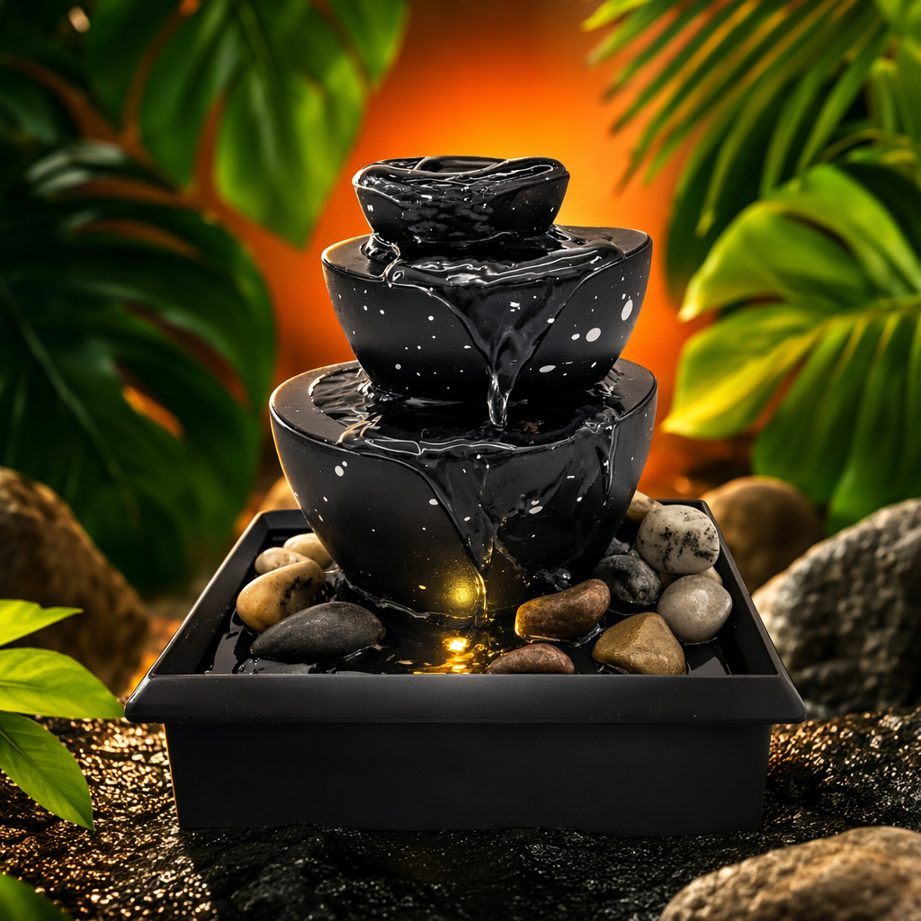 Living room, home, office, desktop, small money-bringing fountain, flowing water, decorative items, landscape ornaments, craft gifts Specification image