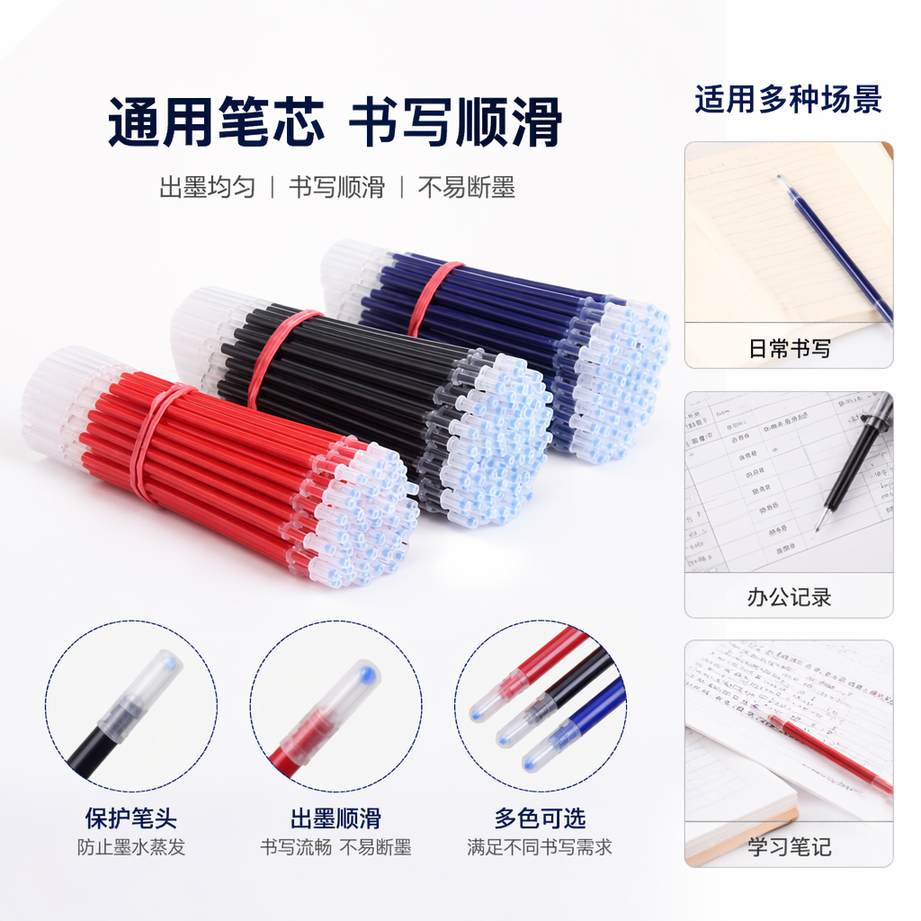 红色黑色蓝色墨囊束 通用型钢笔墨囊装墨水替换装