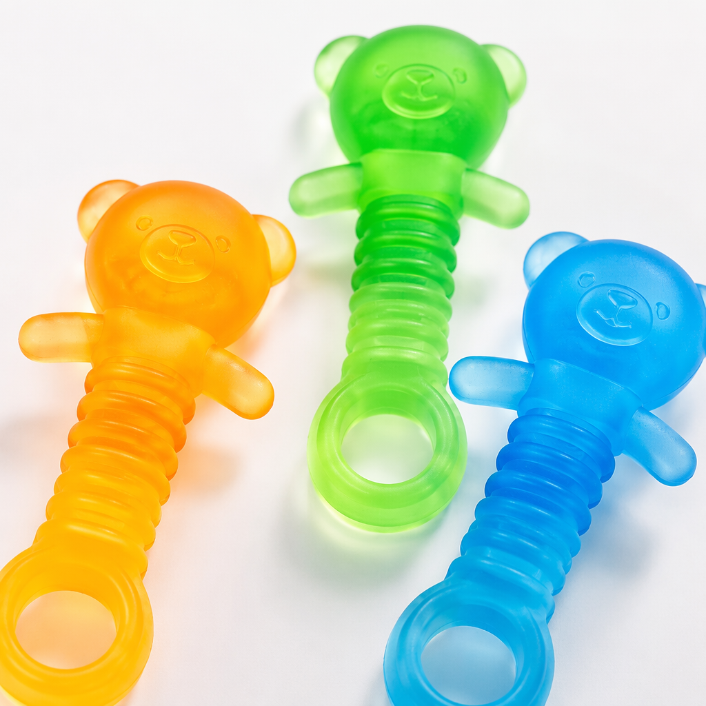 Colorful bear jelly gradient color dog chew toy details Picture