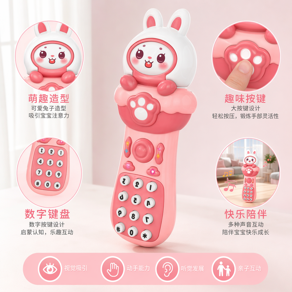 粉色兔子造型变脸遥控器 绿色熊猫造型变脸遥控器