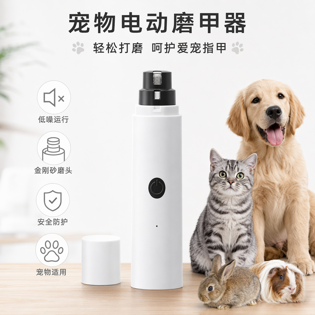 白色包装盒专业宠物指甲磨刀器 宠物美甲修甲工具