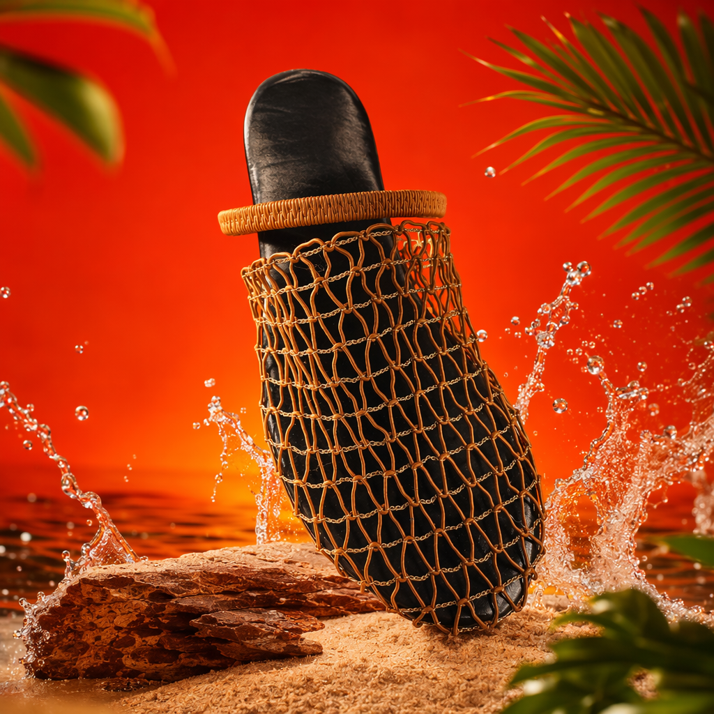 Brown mesh decorated black slippers for women, summer breathable and anti-slip casual home cooling slippers Specification image