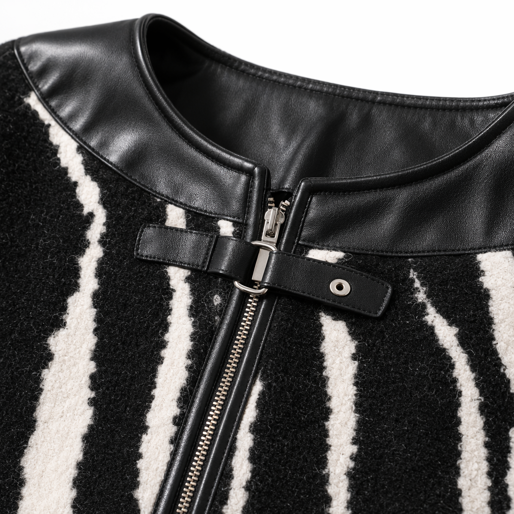 A black and white zebra-patterned fringed cape for women to wear as a fashionable and warm shawl in autumn and winter Application Scenario