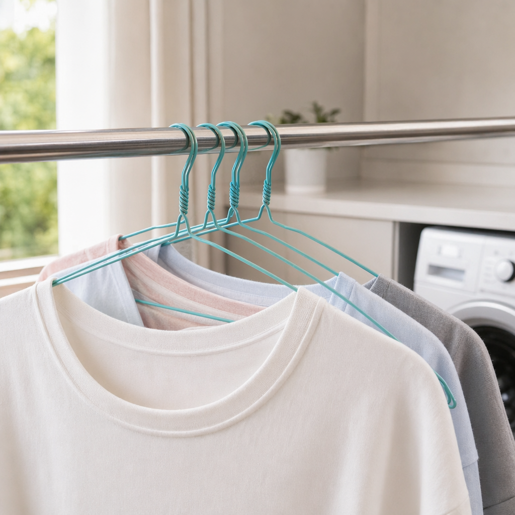 Green anti-slip hanger, household multi-functional load-bearing hanger, simple and environmentally friendly plastic hanger details Picture