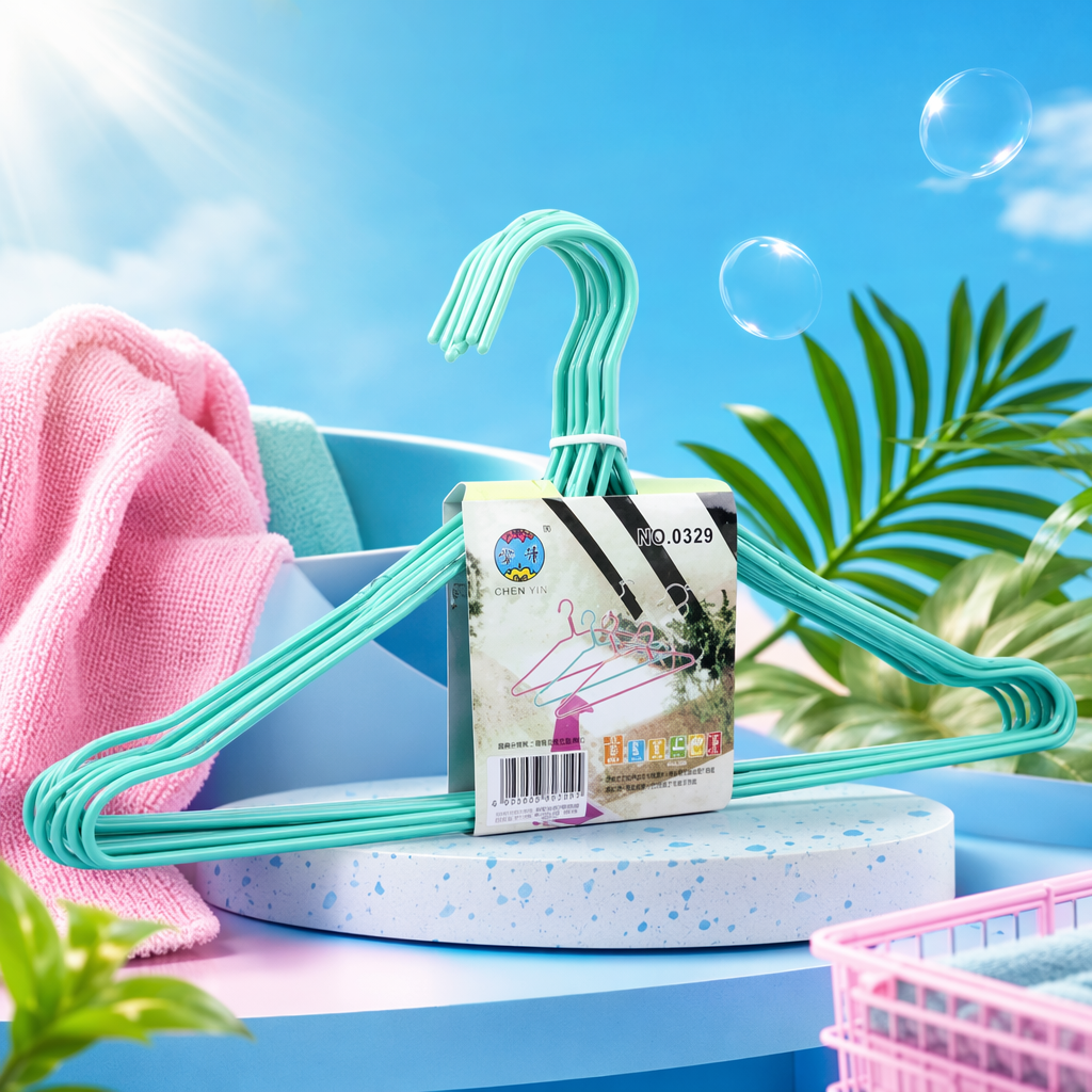 Green anti-slip hanger, household multi-functional load-bearing hanger, simple and environmentally friendly plastic hanger Specification image
