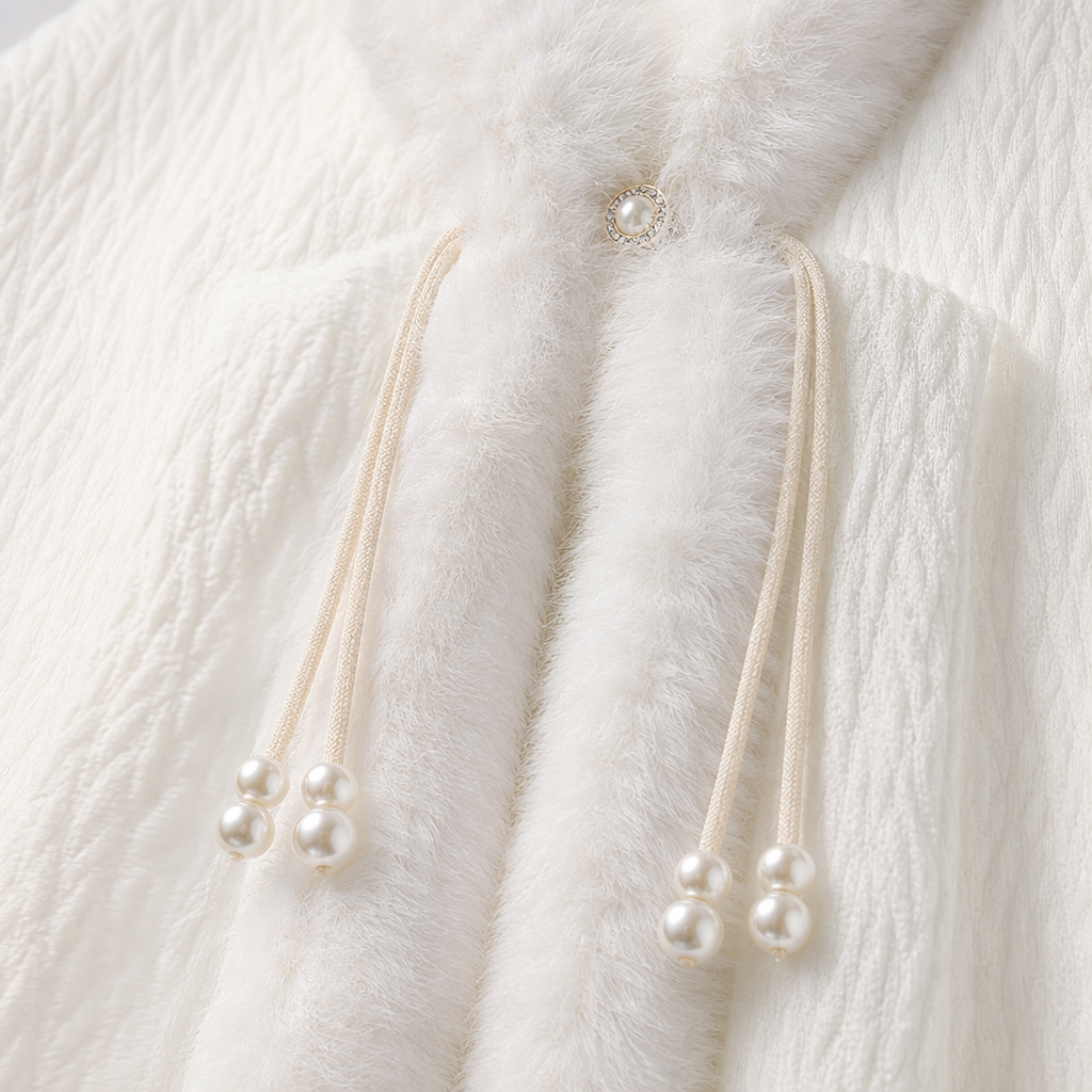 White plush shawl, a warm, fashionable and versatile women's scarf for autumn and winter Application Scenario