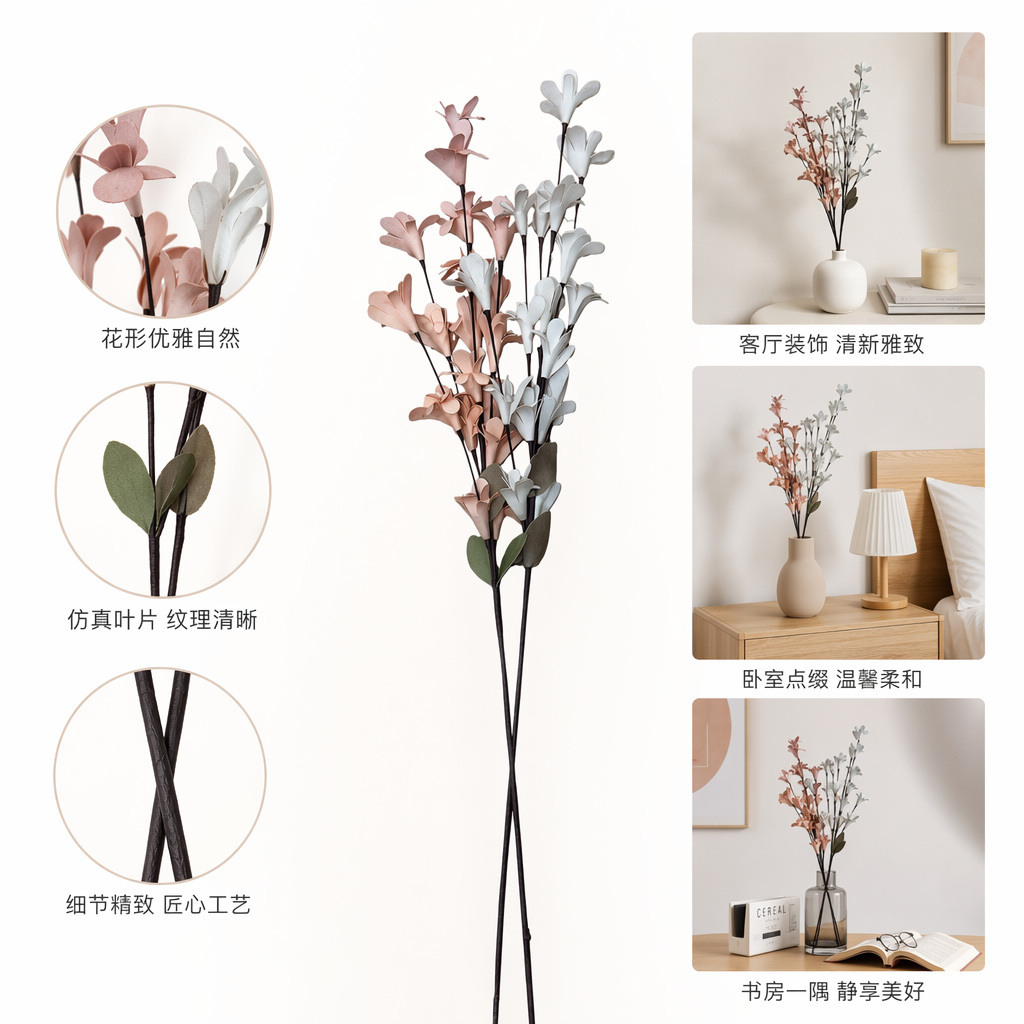 粉色白色纸花束 手工折纸仿真花装饰摆件婚礼生日礼物