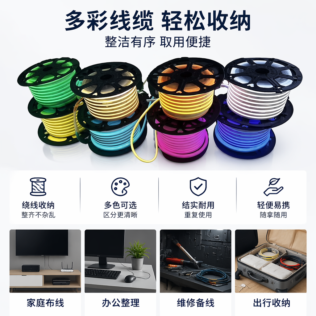 彩色霓虹灯带卷 30米可剪裁防水LED软灯条室内装饰照明