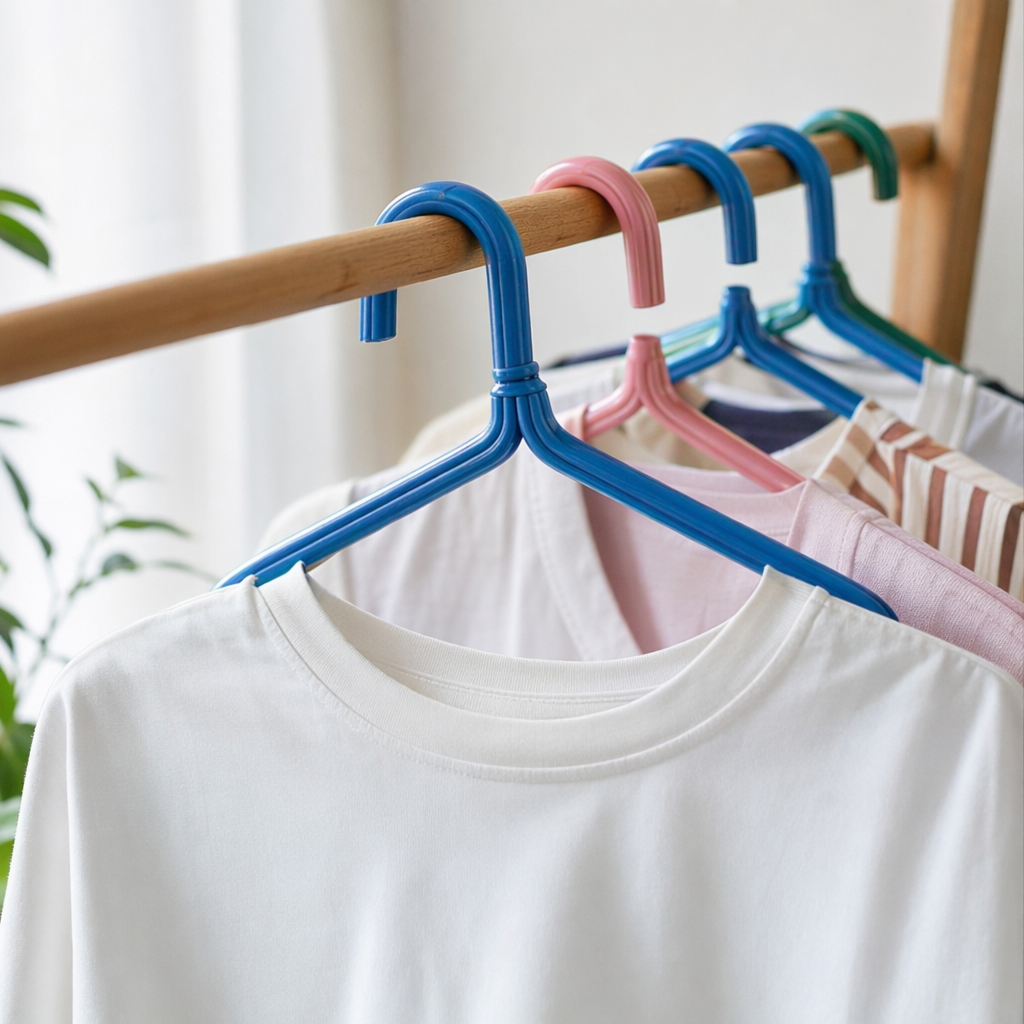 Blue thickened anti-slip clothes hanger, a multi-functional household hanging clothes hanger details Picture