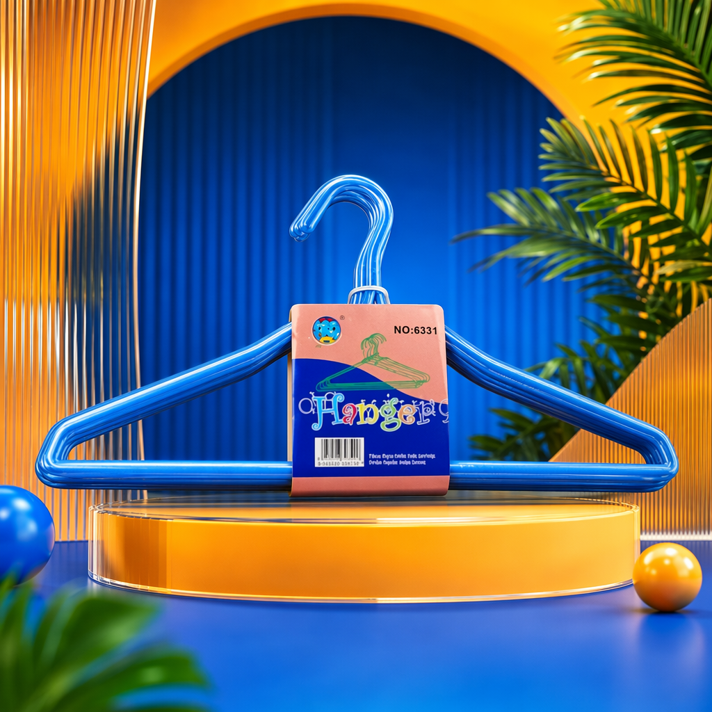 Blue thickened anti-slip clothes hanger, a multi-functional household hanging clothes hanger Specification image