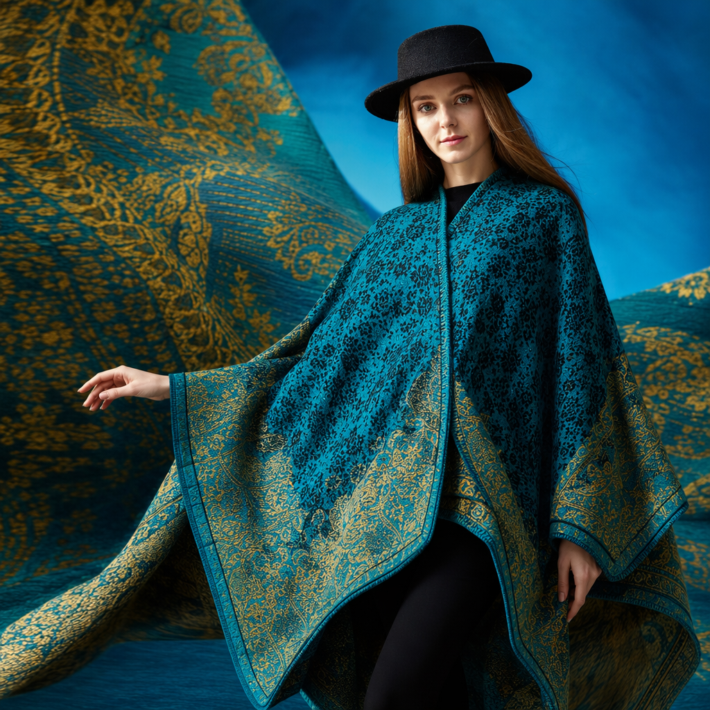 A fashionable and versatile light green patterned lady's shawl for spring and summer Specification image