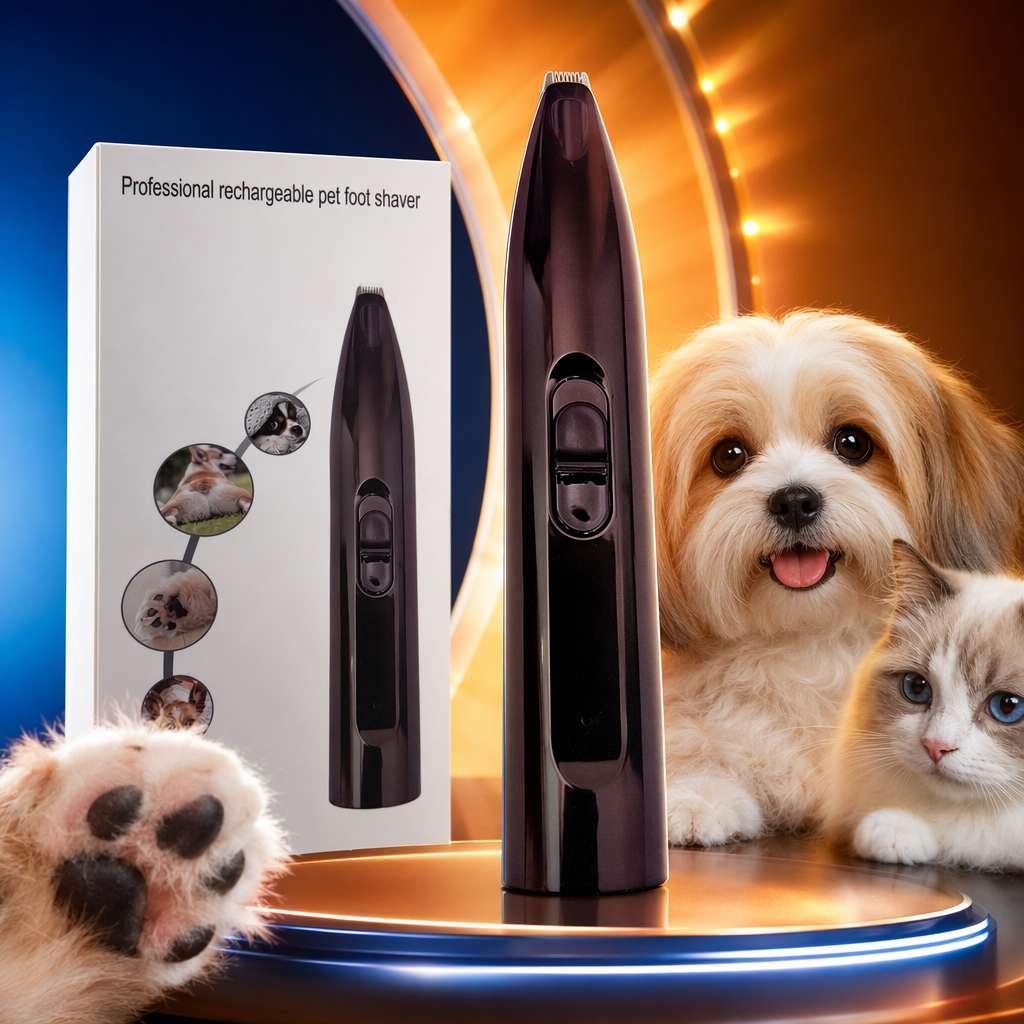 The white packaging box pet foot trimmer is a safe and silent tool for trimming claws and nails Specification image