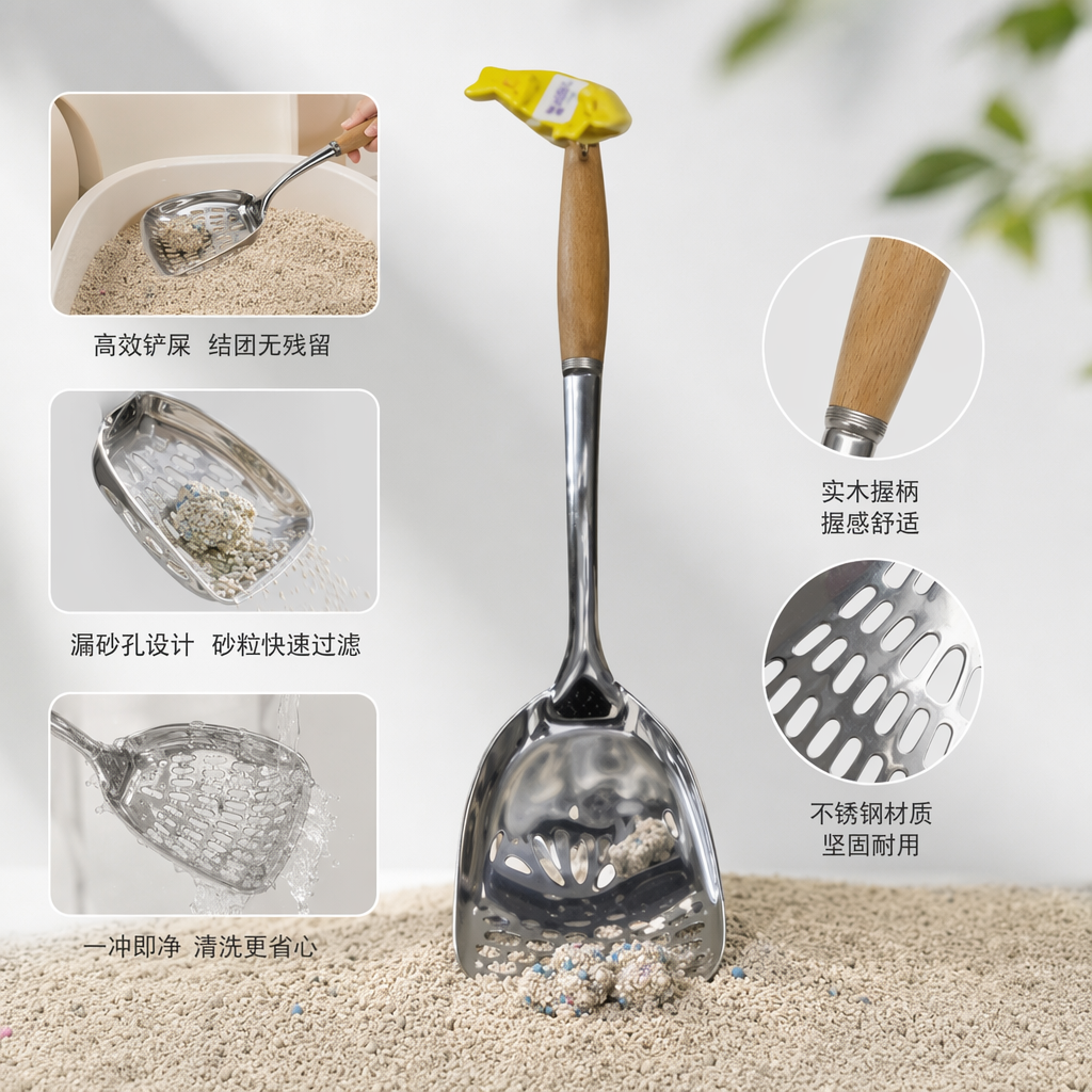 银色不锈钢锅铲加厚防烫家用炒菜铲厨房厨具