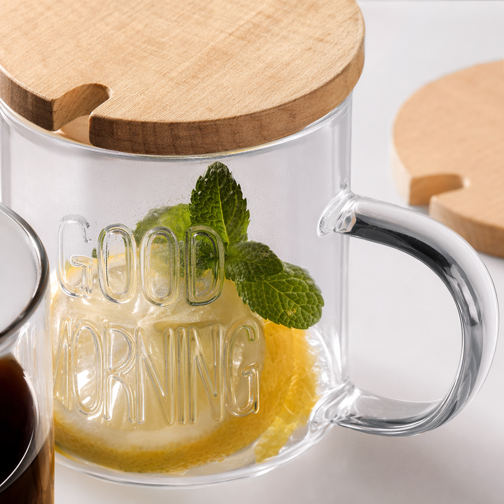 透明玻璃杯饮品专用高硼硅耐热家用简约水杯 Application Scenario