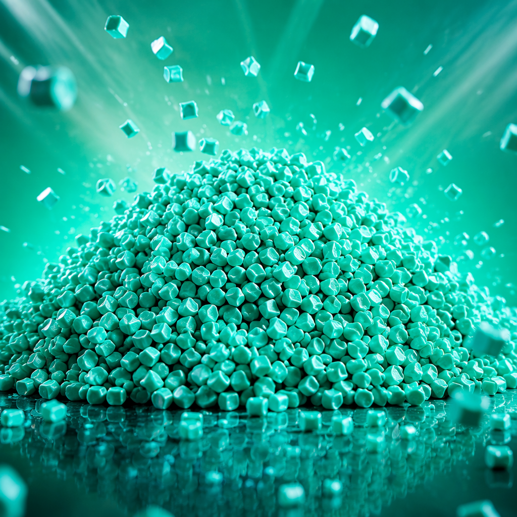 Greenish-blue plastic granules, industrial-grade PP polypropylene raw material, 25kg bags Specification image