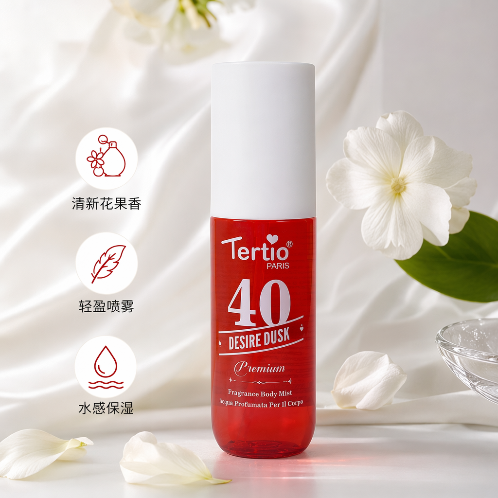 Tertio PARIS 40 DESIRE DUSK Premium香体喷雾 红色瓶身白色瓶盖