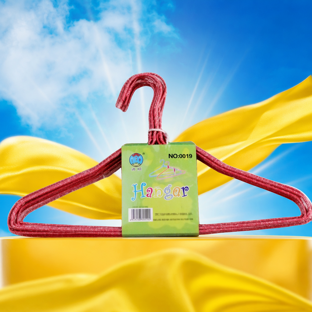 Red plastic clothes hanger, household anti-slip thickened multi-functional hanging clothes hanger Specification image