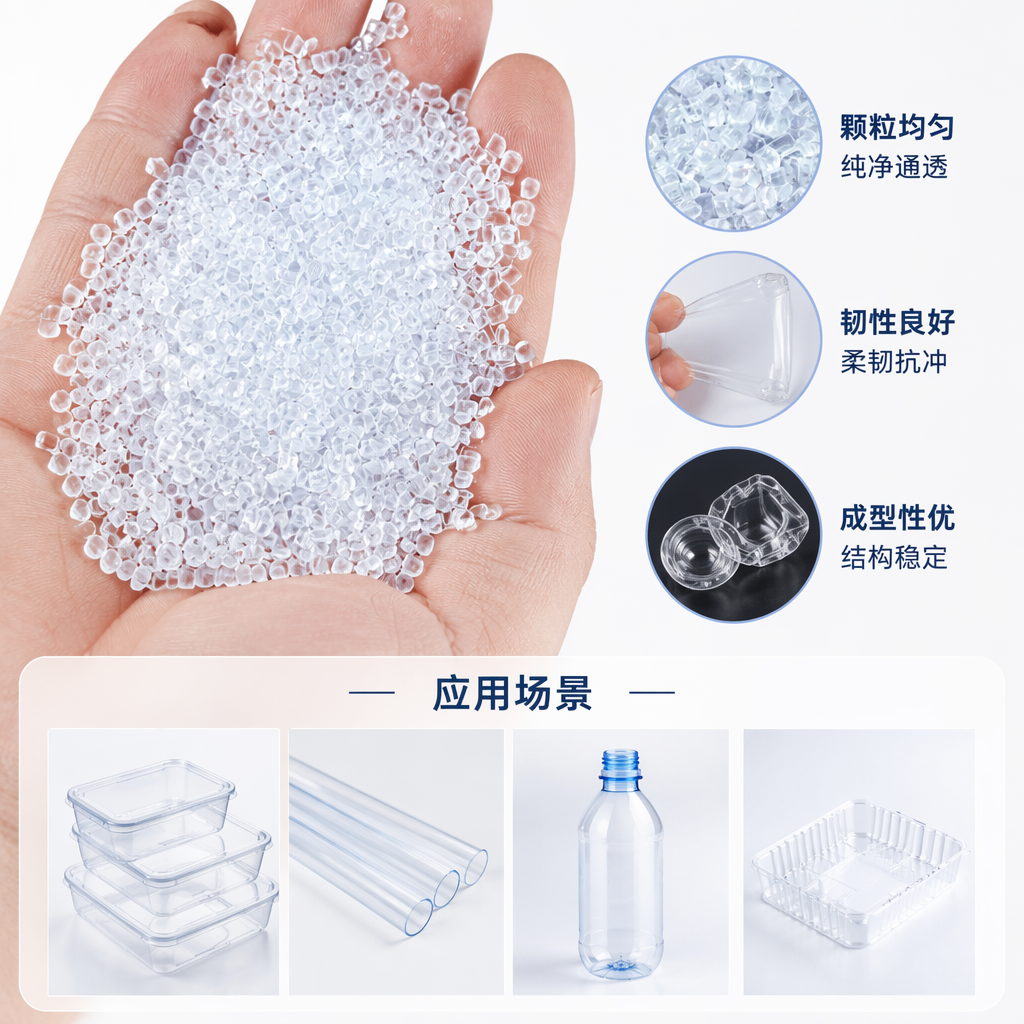 Transparent plastic granules, industrial-grade PPPE material granular raw material, 500g