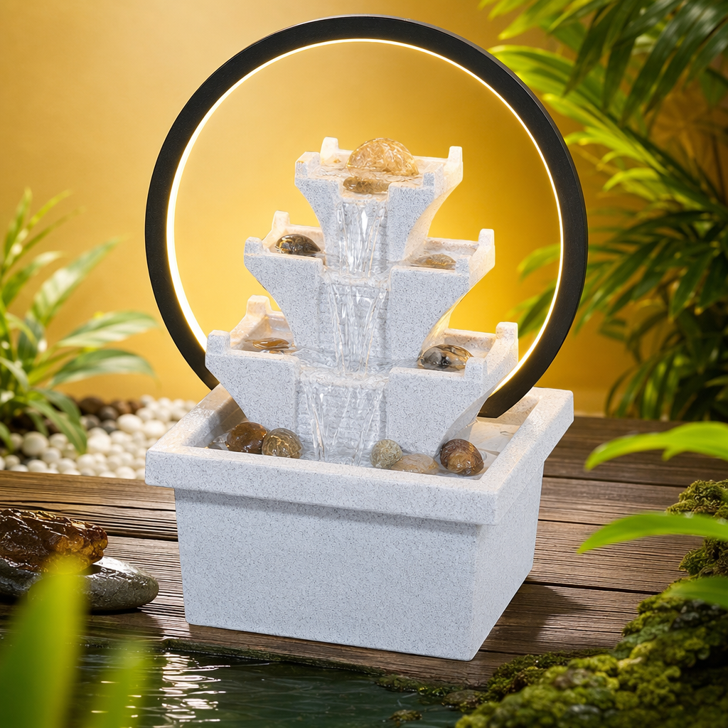 Circulating fountain water flow ornaments, housewarming and opening store gifts, living room home office desktop Specification image