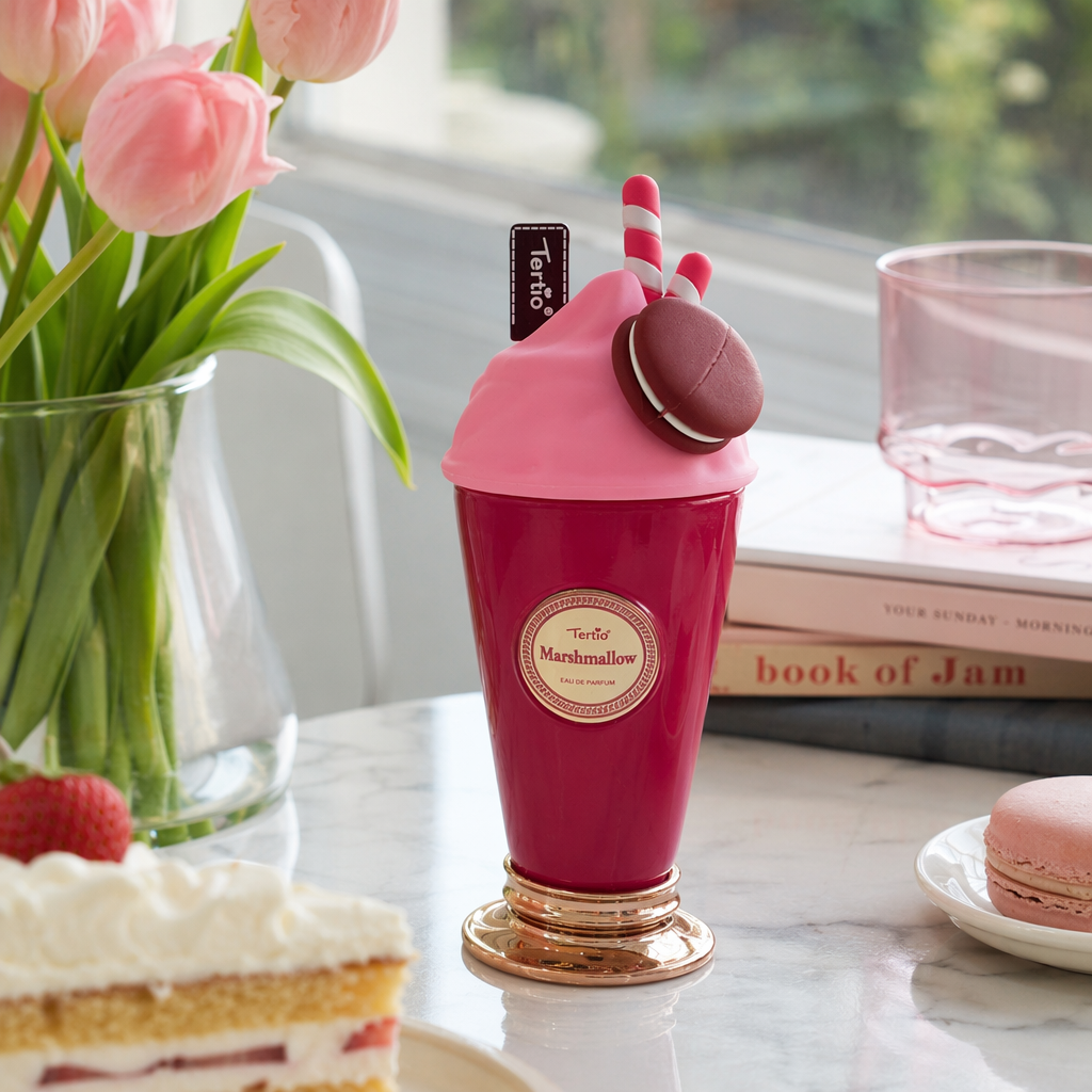 Pink ice cream-shaped perfume bottle with packaging box details Picture