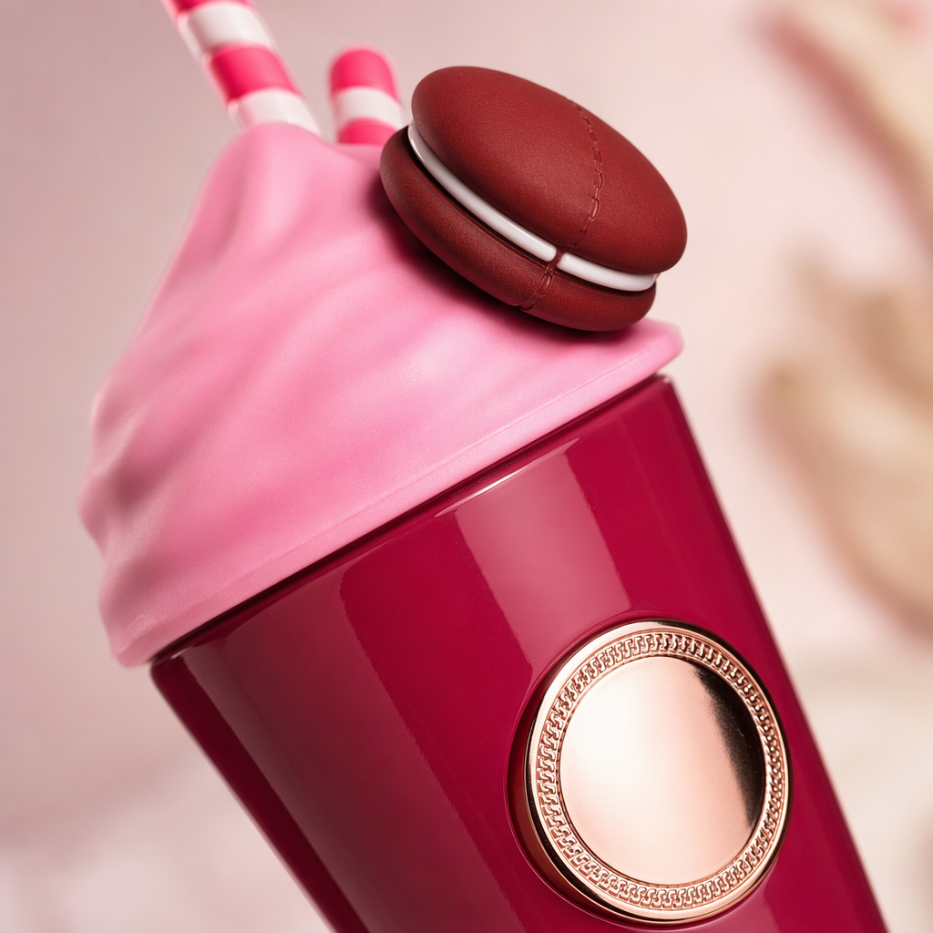 Pink ice cream-shaped perfume bottle with packaging box Application Scenario