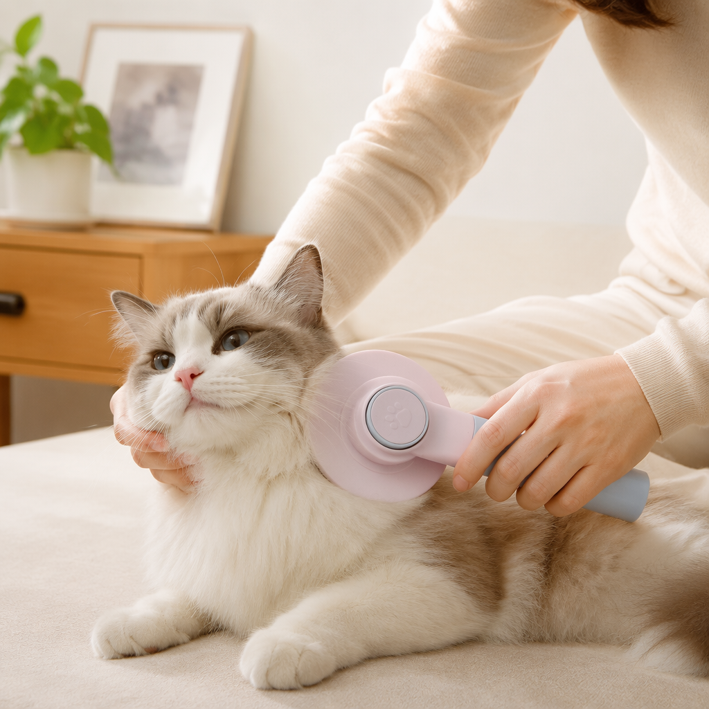 Light green multi-purpose grooming tool, suitable for pets, cats and dogs, for smoothing and removing loose hair details Picture