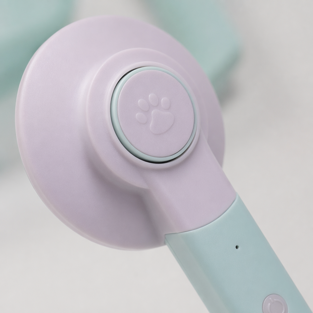 Light green multi-purpose grooming tool, suitable for pets, cats and dogs, for smoothing and removing loose hair Application Scenario