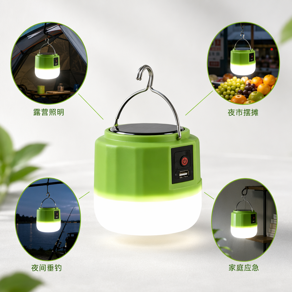 绿色灯罩白色底座悬挂式LED灯
